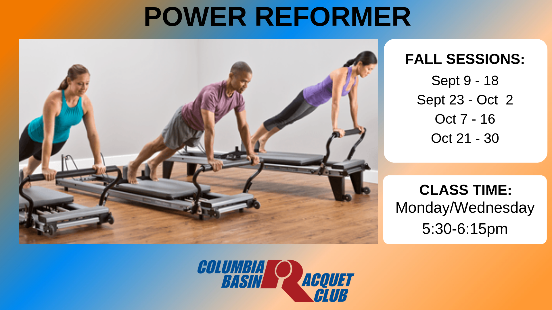 Copy of Sept Oct 2019 Reformer Classes CBRC Health Fitness Copy of Sept Oct 2019 Reformer Classes CBRC Health Fitness